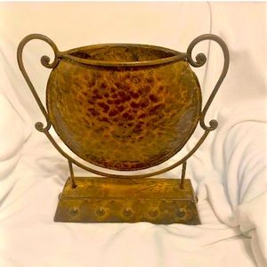 LARGE Grecian / Etruscan Style Metal Vase EUC